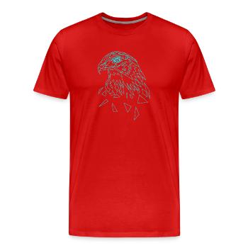 Adler geometrisch - Männer Premium Bio T-Shirt - Rot - Vorne - Damien (186cm)