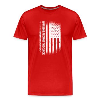 Travailler jour et nuit Opérateur de dépanneuse - T-shirt bio Premium Homme - rouge - Devant - Damien (186cm)