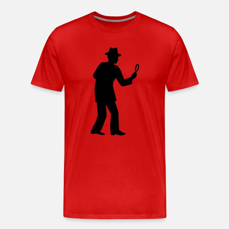 Detektiv - Männer Premium Bio T-Shirt - Rot