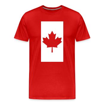 Canada maple leaf , Bring Your Eh Game - Men's Premium Organic T-Shirt - red - Front - Damien (186cm)