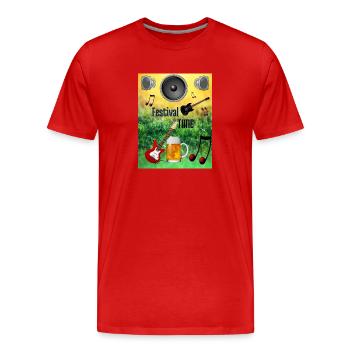 Festival Time - Männer Premium Bio T-Shirt - Rot - Vorne - Damien (186cm)
