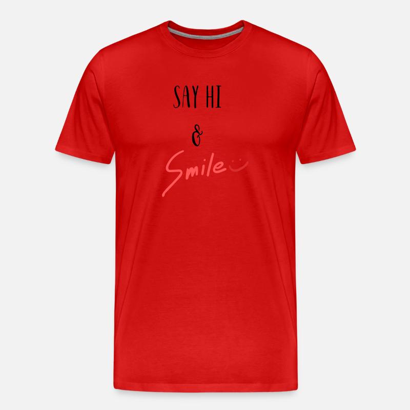 Sag Hi und lächle! - Männer Premium Bio T-Shirt - Rot