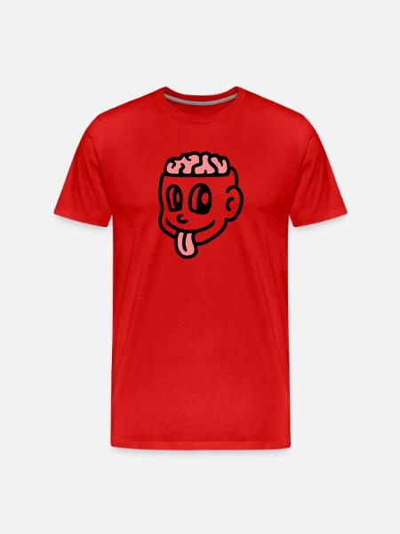 Crazy boy - brain - Men's Premium Organic T-Shirt - red