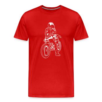 Cafe Racer Motorrad 02_weiß - Männer Premium Bio T-Shirt - Rot - Vorne - Damien (186cm)