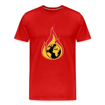 erde on fire planet heimat klimawandel globale erw - Männer Premium Bio T-Shirt - Rot - Vorne - Damien (186cm)