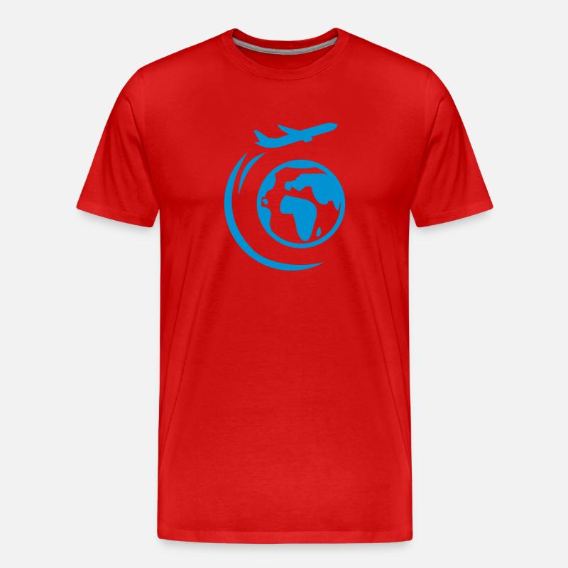 Flugzeug - Männer Premium Bio T-Shirt - Rot