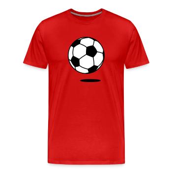 football with shadow / ball with shadow 2c - Men's Premium Organic T-Shirt - red - Front - Damien (186cm)