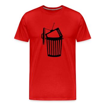 TV trash tv program dumbing down shit sc - Men's Premium Organic T-Shirt - red - Front - Damien (186cm)