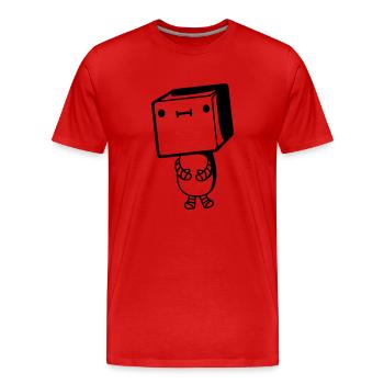 Petit robot mignon - T-shirt bio Premium Homme - rouge - Devant - Damien (186cm)