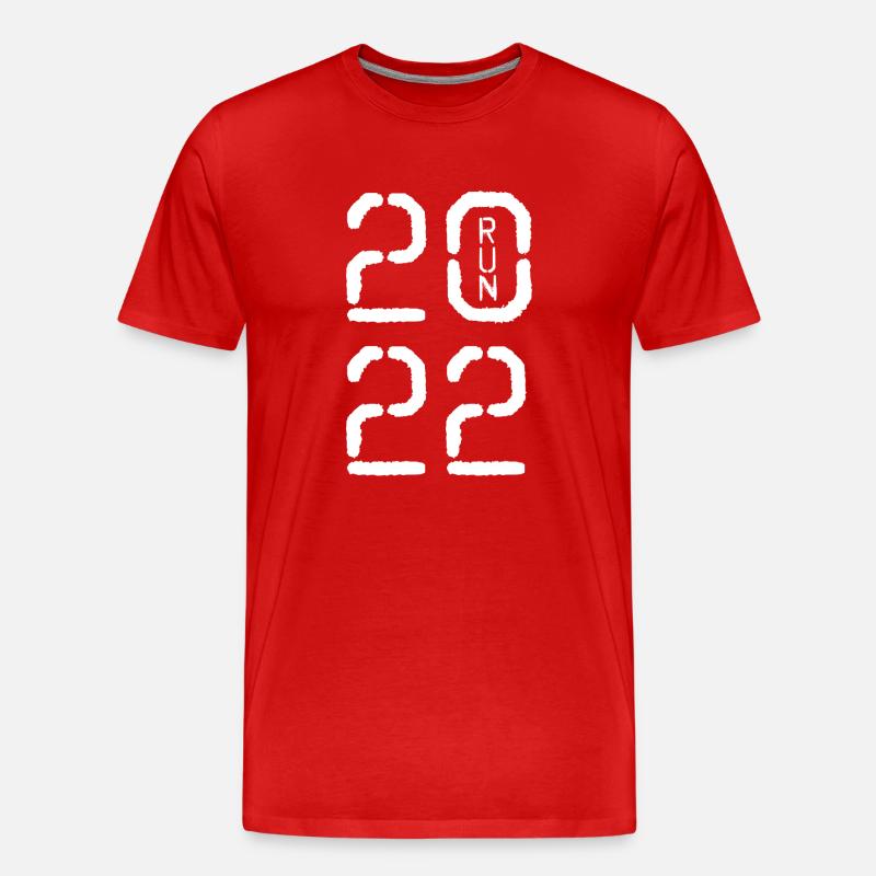 2022 run white - Männer Premium Bio T-Shirt - Rot