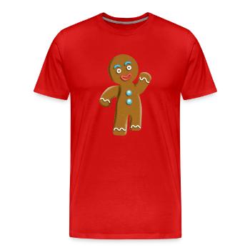 Süsser Lebkuchenmann - Männer Premium Bio T-Shirt - Rot - Vorne - Damien (186cm)
