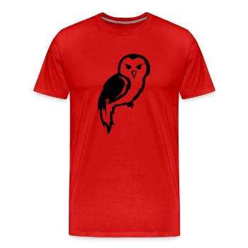 Hibou - T-shirt bio Premium Homme - rouge - Devant - Damien (186cm)