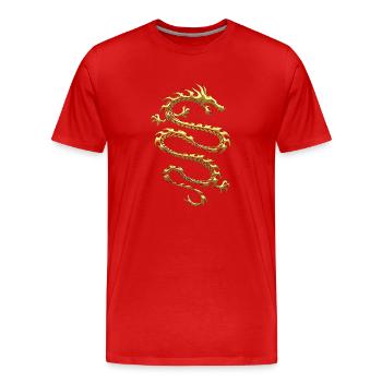 Drachen Fantasy Drachen Geist Reptilien Bestien - Männer Premium Bio T-Shirt - Rot - Vorne - Damien (186cm)