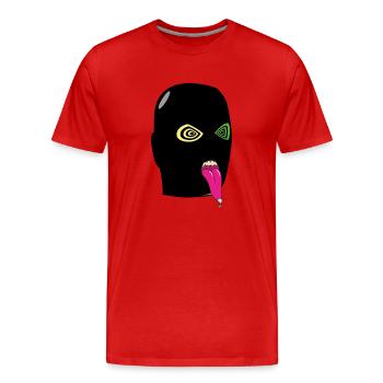 terroriste qui tire la langue - T-shirt bio Premium Homme - rouge - Devant - Damien (186cm)