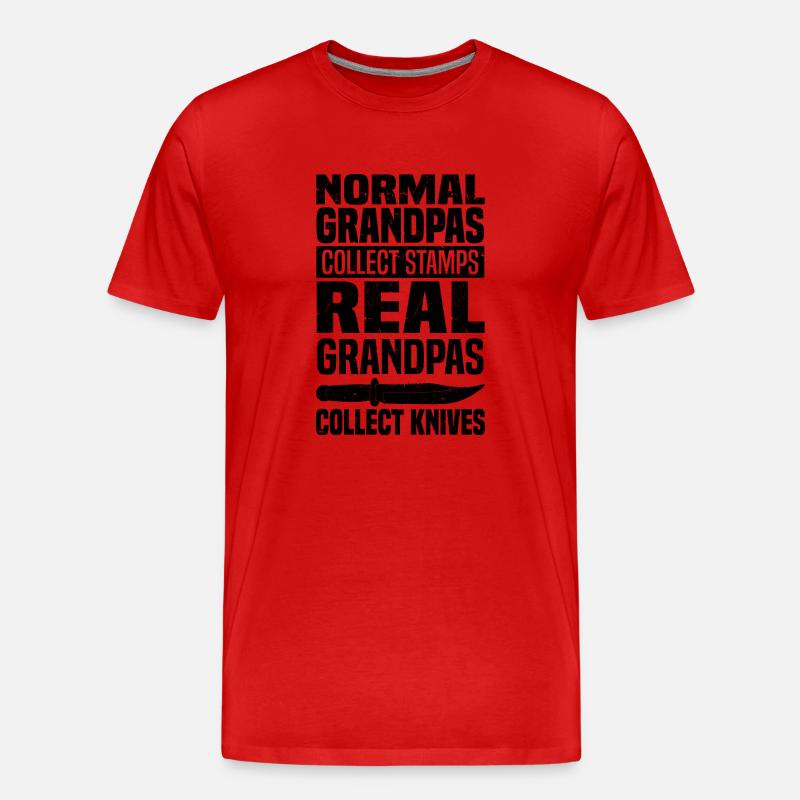 Messer Sammlung | Messersammler Hobby Geschenkidee - Männer Premium Bio T-Shirt - Rot