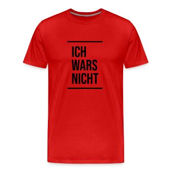 ICH WARS NICHT - Männer Premium Bio T-Shirt - Rot - Vorne - Damien (186cm)