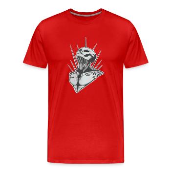 Skull - Männer Premium Bio T-Shirt - Rot - Vorne - Damien (186cm)