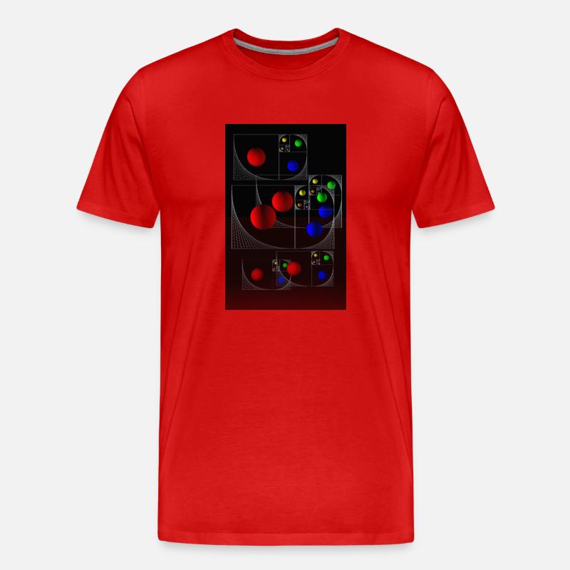 Fibonacci on black - Männer Premium Bio T-Shirt - Rot