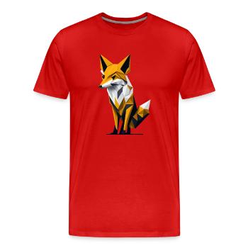Polygon-Fuchs - Männer Premium Bio T-Shirt - Rot - Vorne - Damien (186cm)