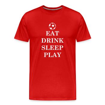 Fußball Soccer - Männer Premium Bio T-Shirt - Rot - Vorne - Damien (186cm)