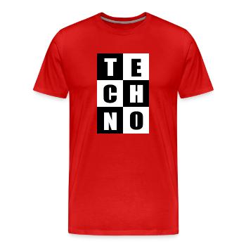 Citations de musique techno - T-shirt bio Premium Homme - rouge - Devant - Damien (186cm)