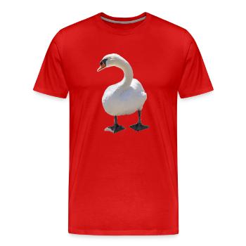 Cygne - T-shirt bio Premium Homme - rouge - Devant - Damien (186cm)