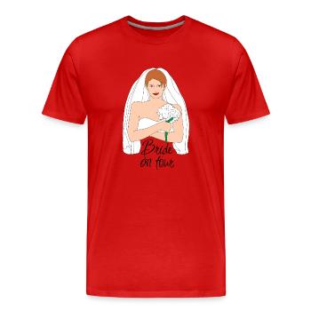 bride on tour braun 2 - Männer Premium Bio T-Shirt - Rot - Vorne - Damien (186cm)