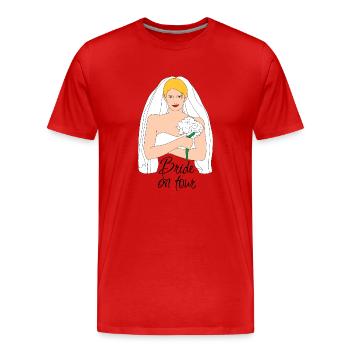 bride on tour blond 2 - Männer Premium Bio T-Shirt - Rot - Vorne - Damien (186cm)