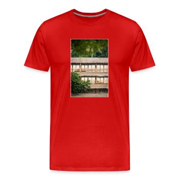 hotel under palm trees - Männer Premium Bio T-Shirt - Rot - Vorne - Damien (186cm)