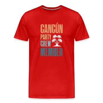Cancun Party Crew - Männer Premium Bio T-Shirt - Rot - Vorne - Damien (186cm)
