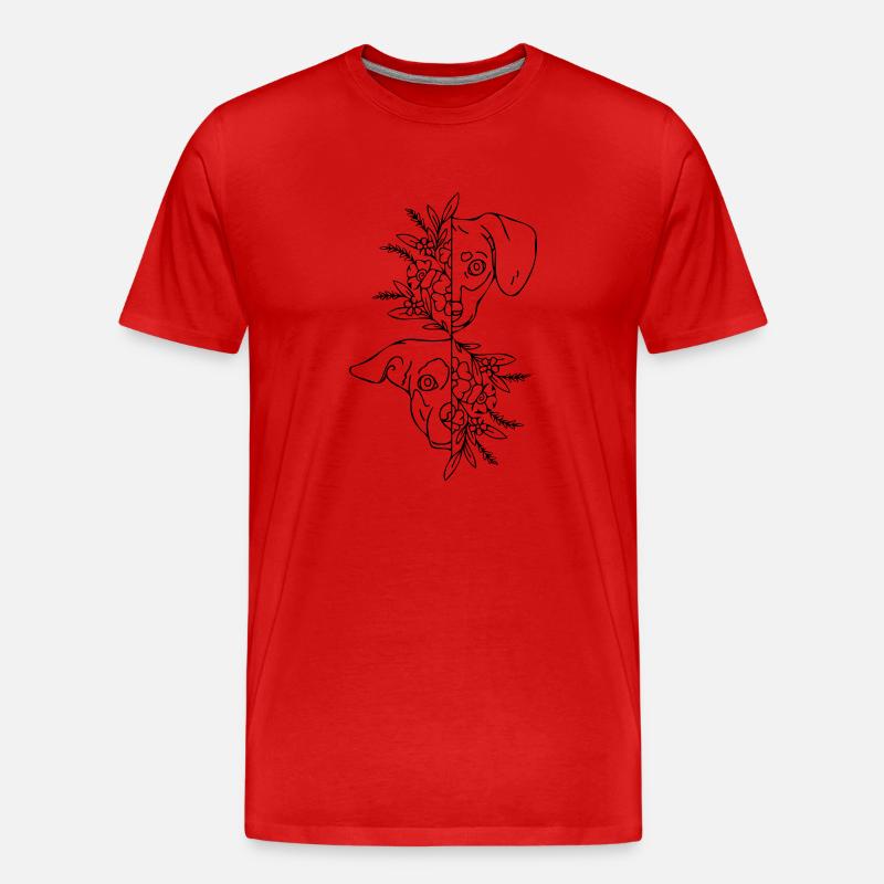 2 Hunde - Männer Premium Bio T-Shirt - Rot