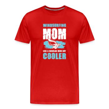 Windsurf Mama - T-shirt bio Premium Homme - rouge - Devant - Damien (186cm)