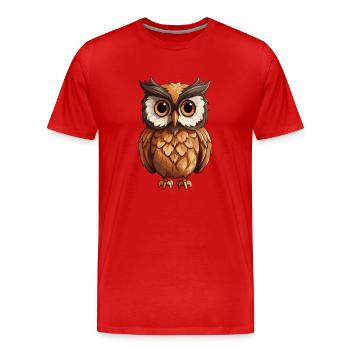 Hibou - T-shirt bio Premium Homme - rouge - Devant - Damien (186cm)