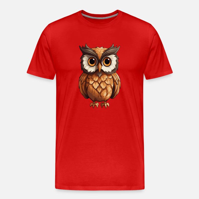 Eule - Männer Premium Bio T-Shirt - Rot