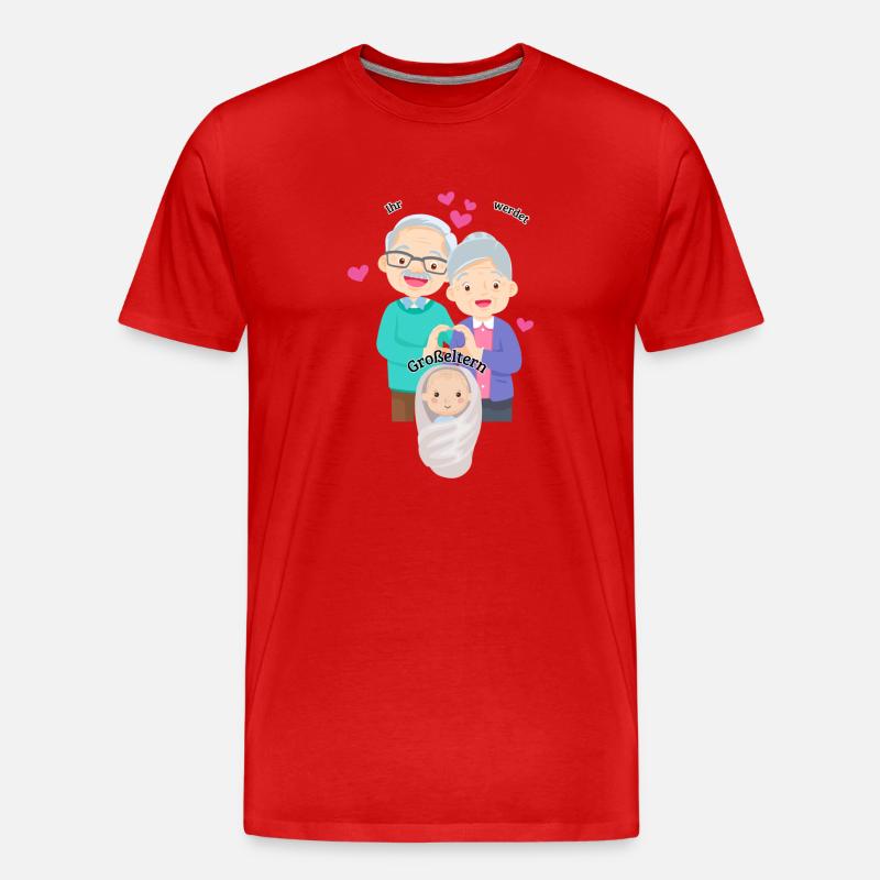 Ihr werdet Großeltern - Männer Premium Bio T-Shirt - Rot