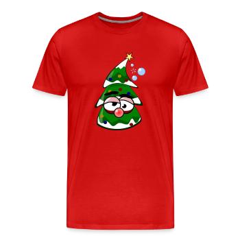 Besoffener Weihnachtsbaum - Männer Premium Bio T-Shirt - Rot - Vorne - Damien (186cm)
