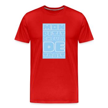 Mon petit cheval de trait - T-shirt bio Premium Homme - rouge - Devant - Damien (186cm)