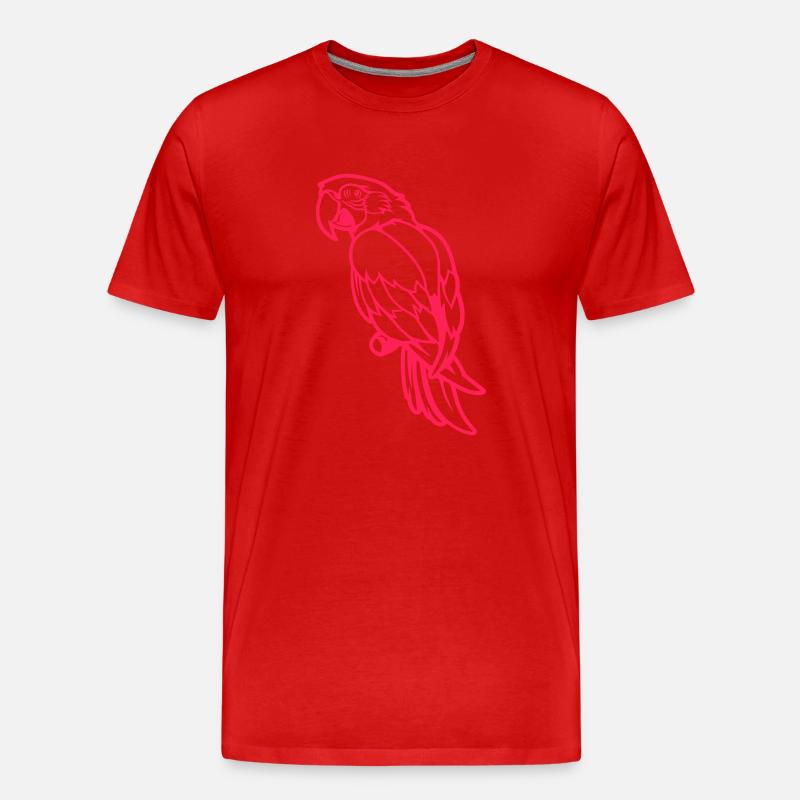 papagei tier comic - Männer Premium Bio T-Shirt - Rot