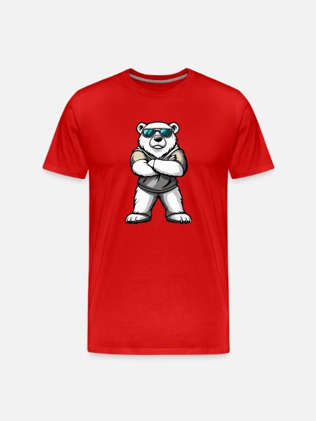 Polar Bear Comic - Men's Premium Organic T-Shirt - red