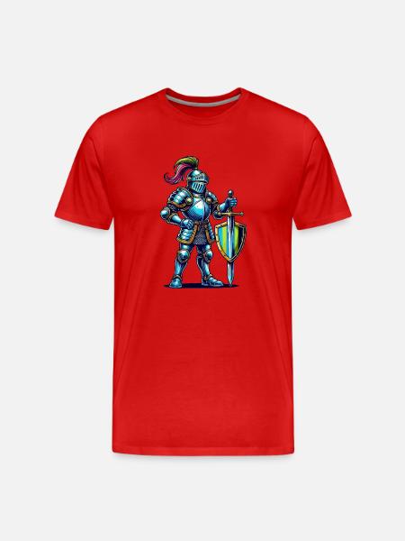 Knight Comic - Men's Premium Organic T-Shirt - red