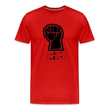Faust Hoch Alerta Antifasciste Antifa 161 - 01 - T-shirt bio Premium Homme - rouge - Devant - Damien (186cm)