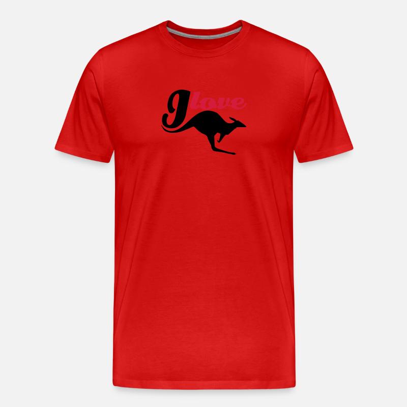ilovekaenge2 - Männer Premium Bio T-Shirt - Rot