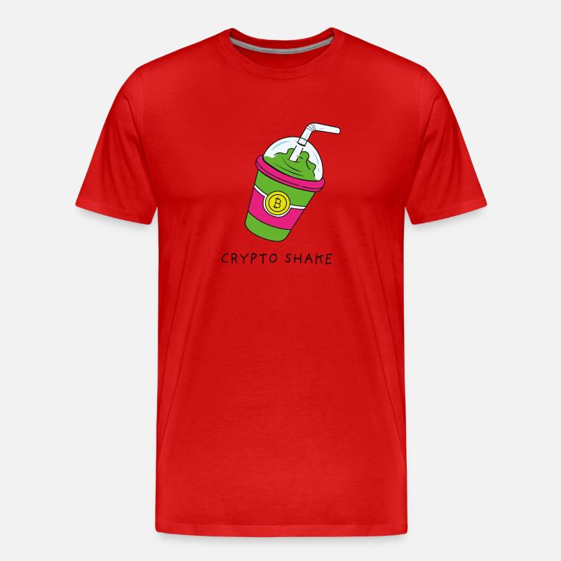 Bitcoin Ethereum Kryptowährungen Shake - Männer Premium Bio T-Shirt - Rot