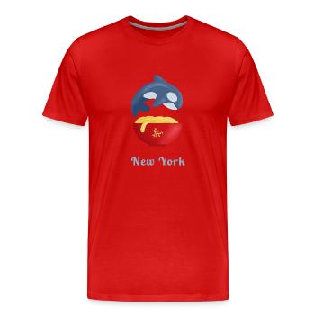 New York - T-shirt bio Premium Homme - rouge - Devant - Damien (186cm)