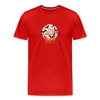 This Bat Pun Is Really Bat - Men's Premium Organic T-Shirt - red - Front - Damien (186cm)