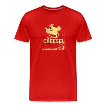 Fromage fantôme vintage effrayant - T-shirt bio Premium Homme - rouge - Devant - Damien (186cm)