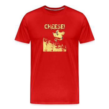 Fromage fantôme d’Halloween - T-shirt bio Premium Homme - rouge - Devant - Damien (186cm)