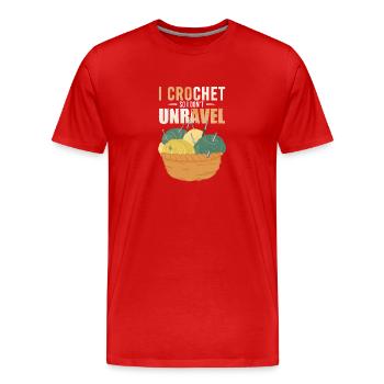 I Crochet So I Don’t Unravel – Yarn Humor - Männer Premium Bio T-Shirt - Rot - Vorne - Damien (186cm)
