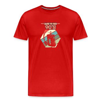 Cassette Walkman 90s - cadeau - T-shirt bio Premium Homme - rouge - Devant - Damien (186cm)