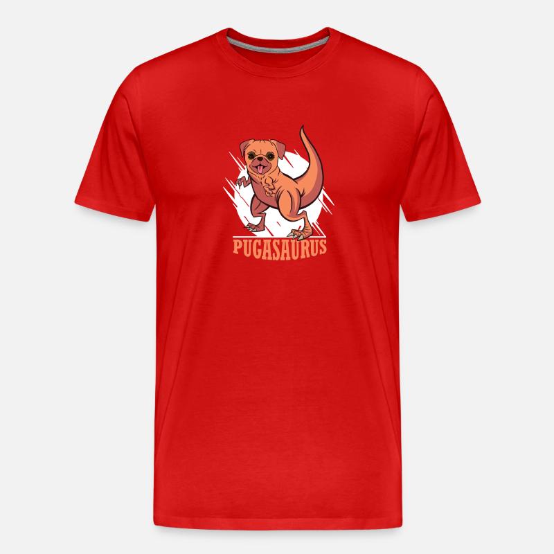 geschenkidee - pugasaurus - Männer Premium Bio T-Shirt - Rot